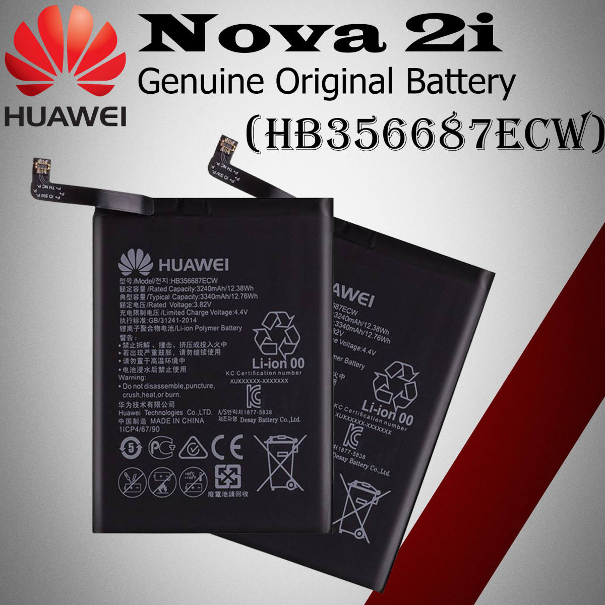 HUAWEI NOVA2I/MT10L BATERRY[HB356687ECW]