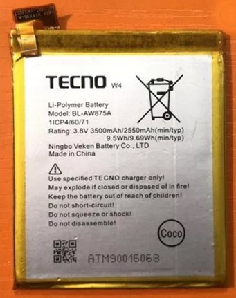 BATTERY TECNO W4(AW875A)